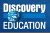 Discovery Education logo with the word Discovery in white, featuring an image of Earth replacing the letter o, above the word EDUCATION in white, all on a blue background.