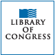Library of Congress logo featuring a blue stylized flag above the words Library of Congress in black capital letters, all within a thin blue square border.