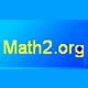 A blue gradient background with the text Math2.org written in large yellow and light blue letters across the center.