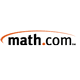 Logo of math.com with the word math in black, followed by .com in orange, and an orange swoosh arching above from left to right.