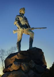 Picture of a minuteman statue for Patriots Day