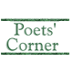 Green text reads “Poets Corner” with horizontal green lines above and below the text, all on a white background.