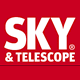 Sky & Telescope magazine logo featuring bold white text on a red background. The words SKY & TELESCOPE are stacked, with SKY in large letters above & TELESCOPE in smaller letters.
