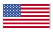 The image shows the flag of the United States: 50 white stars on a blue rectangle in the top left, with 13 alternating red and white horizontal stripes.